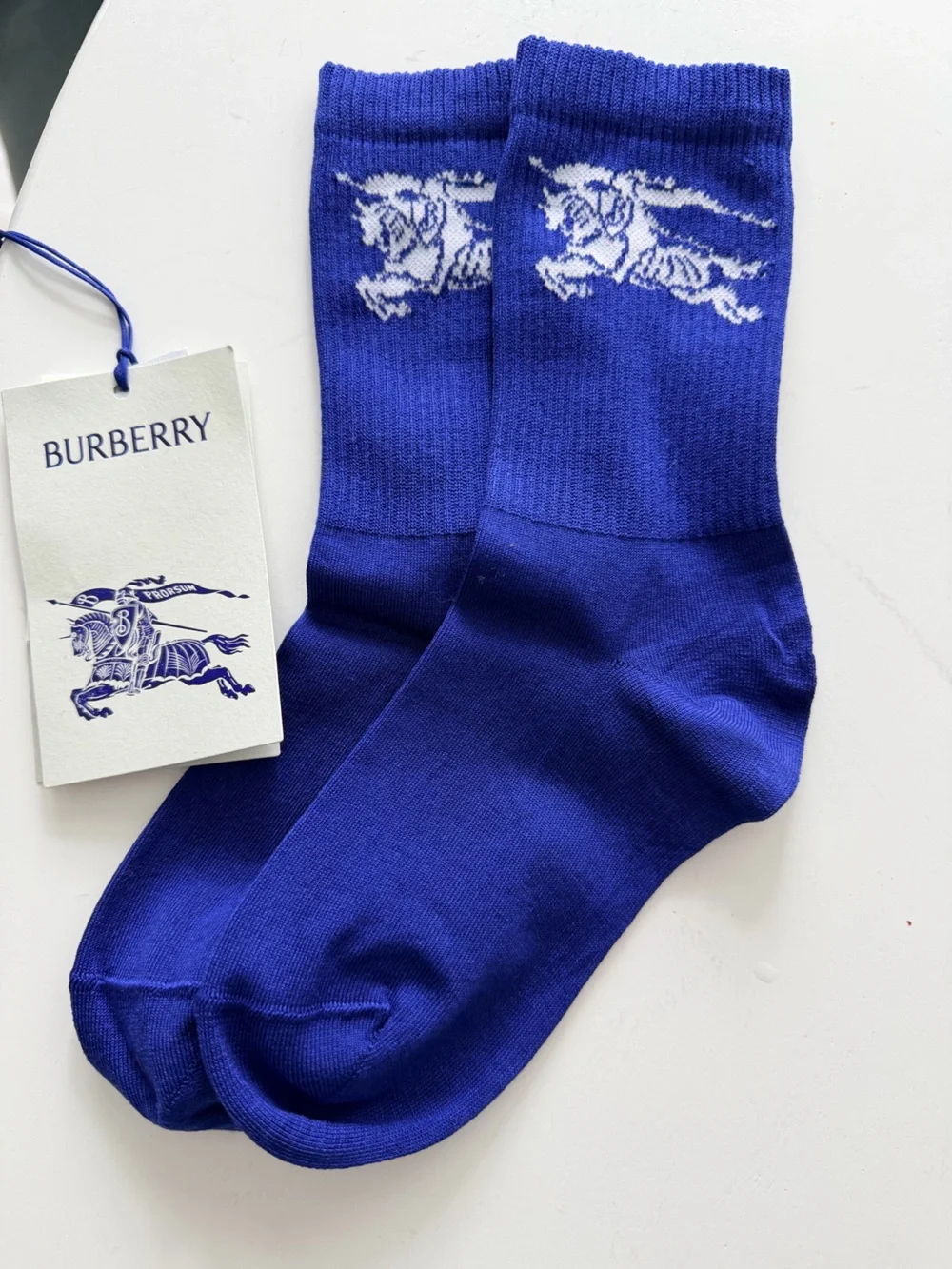 Burberry Boy’s Blue Logo Crew Socks size 13-1